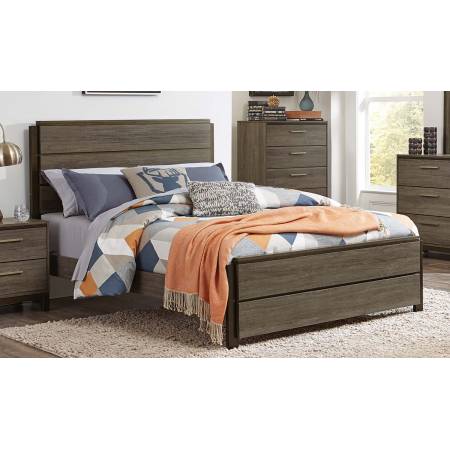 Vestavia Panel Twin Bed - Grey/Dark Brown